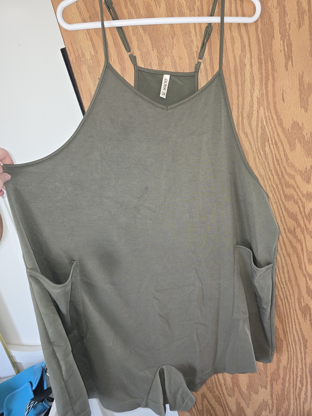 Olive Green Women’s Overall Shorts with Pockets